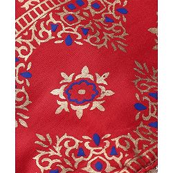Pine Kids Woven Full Sleeves Printed Kurta Salwar Set with Dupatta - Red