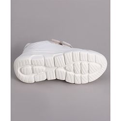 Pine Kids School Shoes with Velcro Closure - White