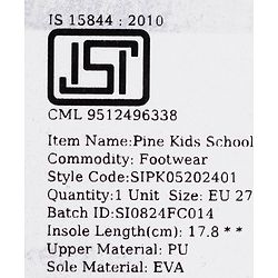 Pine Kids School Shoes with Velcro Closure - White
