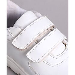 Pine Kids School Shoes with Velcro Closure - White