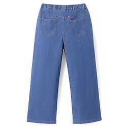 Pine Kids Denim Woven Full Length Jeans with Floral Embroidery - Blue