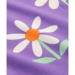 Pine Kids Knit Cotton Lycra Ankle Length Stretchable Leggings with Floral Print - Paisley Purple