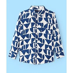 Pine Kids Viscose Woven Half Sleeves Collar Neck Printed Shirt - Multicolour