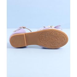 Pine Kids Ballerinas with Buckle Closure & Bow Applique - Purple