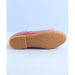 Pine Kids Ballerinas with Velcro Closure Pearl Applique - Silver