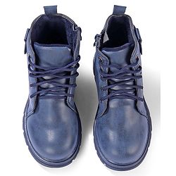 Pine Kids Winter Boots with Lace Up Closure -  Blue