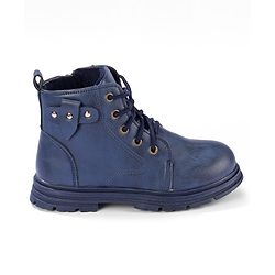 Pine Kids Winter Boots with Lace Up Closure -  Blue