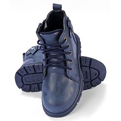 Pine Kids Winter Boots with Lace Up Closure -  Blue