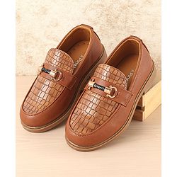 Pine Kids Slip On Party Wear Loafers - Brown