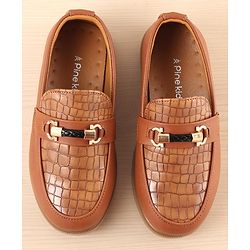 Pine Kids Slip On Party Wear Loafers - Brown