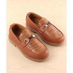 Pine Kids Slip On Party Wear Loafers - Brown