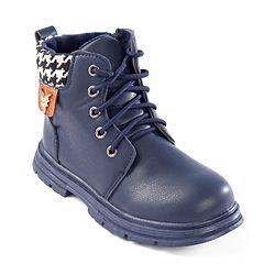 Pine Kids Winter Boots with Lace Up Closure - Blue