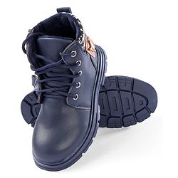 Pine Kids Winter Boots with Lace Up Closure - Blue