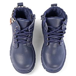 Pine Kids Winter Boots with Lace Up Closure - Blue
