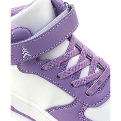 Pine Kids Sneaker with Velcro Closure - White & Purple