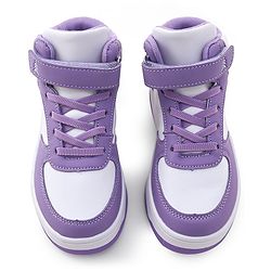 Pine Kids Sneaker with Velcro Closure - White & Purple