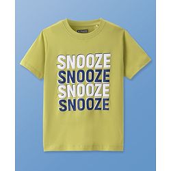 Pine Kids Cotton Knit Half Sleeves Night Suit With Text Print - Multicolor