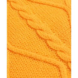 Pine Kids Knitted Full Sleeves Pullover  Sweater & Pant Set with Cable Knit Design  - Mustard