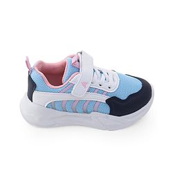 Pine Kids Sneaker with Lace up & Velcro Closure - Blue & Pink