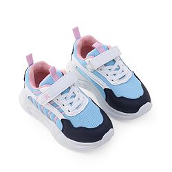 Pine Kids Sneaker with Lace up & Velcro Closure - Blue & Pink