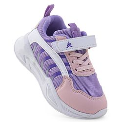 Pine Kids Sneaker with Lace up & Velcro Closure - Blue & Pink
