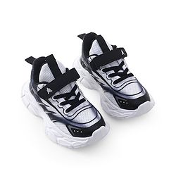 Pine Kids Sneaker with Lace up & Velcro Closure - Black