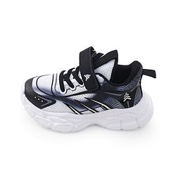 Pine Kids Sneaker with Lace up & Velcro Closure - Black