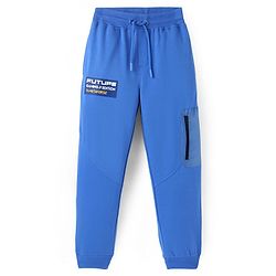 Pine Kids Cotton Knit Full Length Text Printed Lounge Pant - Blue