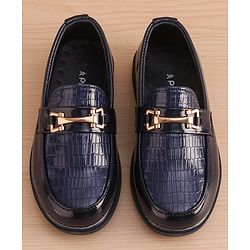 Pine Kids Slip on Formal Wear Shoes with Chain Link - Navy Blue