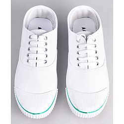 Pine Kids Solid Lace Up School Shoes - White
