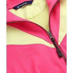 Pine Kids Cotton Knit Full Sleeves Front Open Winter Frock - Pink