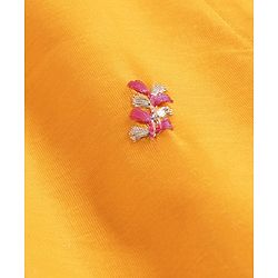 Pine Kids Woven Full Sleeves Embroidered Kurta Pyjama Set - Yellow
