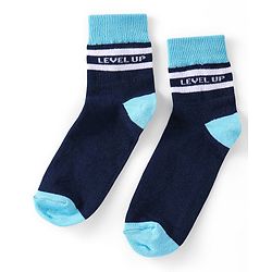 Pine Kids Knitted Silvadur Antimicrobial Ankle Length Text Design Socks Pack of 3 ( Color May Vary  )