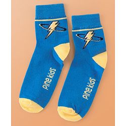 Pine Kids Cotton Knit Ankle Length  Design Socks - Pack of 3 ( Color May Vary )