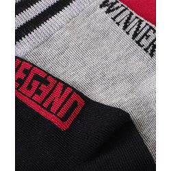 Pine Kids Knitted Silvadur Antimicrobial Ankle Length Text Design Socks Pack of 3 ( Color May Vary  )