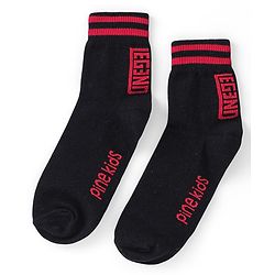 Pine Kids Knitted Silvadur Antimicrobial Ankle Length Text Design Socks Pack of 3 ( Color May Vary  )