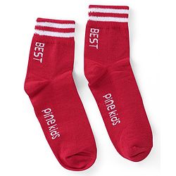 Pine Kids Knitted Silvadur Antimicrobial Ankle Length Text Design Socks Pack of 3 ( Color May Vary  )