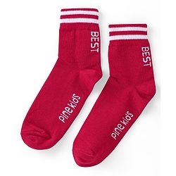 Pine Kids Knitted Silvadur Antimicrobial Ankle Length Text Design Socks Pack of 3 ( Color May Vary  )