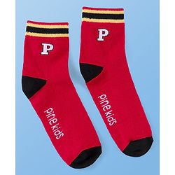Pine Kids Cotton Knit Ankle Length  Design Socks - Pack of 3 ( Color May Vary )