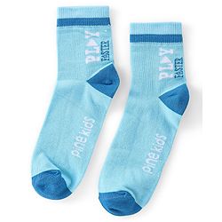 Pine Kids Knitted Silvadur Antimicrobial Ankle Length Text Design Socks Pack of 3 ( Color May Vary  )