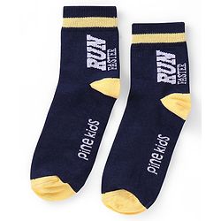 Pine Kids Knitted Silvadur Antimicrobial Ankle Length Text Design Socks Pack of 3 ( Color May Vary  )