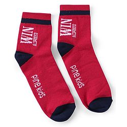 Pine Kids Knitted Silvadur Antimicrobial Ankle Length Text Design Socks Pack of 3 ( Color May Vary  )