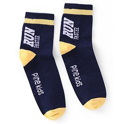 Pine Kids Knitted Silvadur Antimicrobial Ankle Length Text Design Socks Pack of 3 ( Color May Vary  )