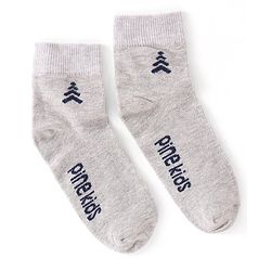 Pine Kids Ankle Length Silvadur Antimicrobial Striped &  Logo Designed Socks Pack of 3 (Colour May Vary)