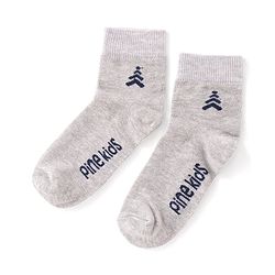 Pine Kids Ankle Length Silvadur Antimicrobial Striped &  Logo Designed Socks Pack of 3 (Colour May Vary)