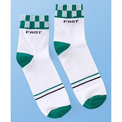 Pine Kids Cotton Knit Ankle Length  Text Design Socks - Pack of 3 ( Color May Vary )