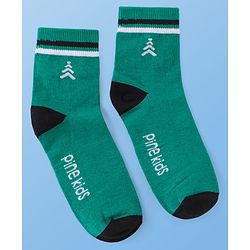 Pine Kids Cotton Knit Ankle Length  Text Design Socks - Pack of 3 ( Color May Vary )