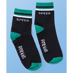 Pine Kids Cotton Knit Ankle Length  Text Design Socks - Pack of 3 ( Color May Vary )