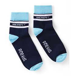 Pine Kids Knitted Silvadur Antimicrobial Ankle Length Text Design Socks Pack of 3 ( Color May Vary  )