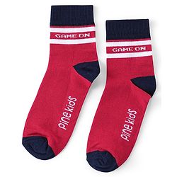 Pine Kids Knitted Silvadur Antimicrobial Ankle Length Text Design Socks Pack of 3 ( Color May Vary  )